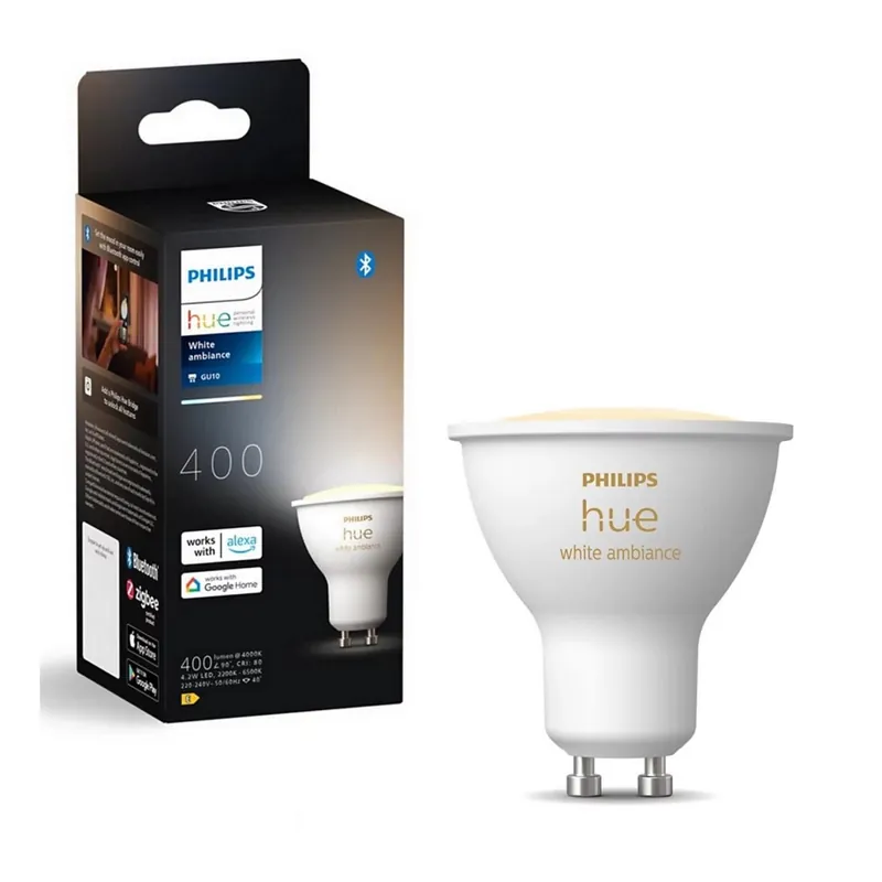 LED Stmívatelná žárovka Philips Hue WHITE AMBIANCE GU10/4,2W/230V 2200-6500K Objednat Nyní