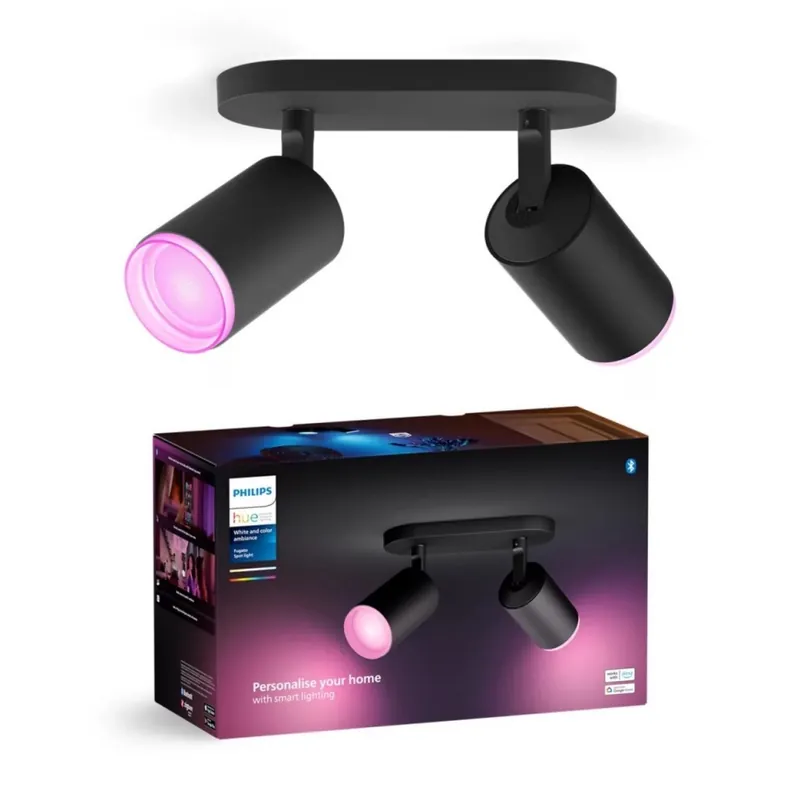 Levný Philips - LED RGBW Stmívatelné bodové svítidlo Hue FUGATO 2xGU10/4,2W/230V 2000-6500K černá
