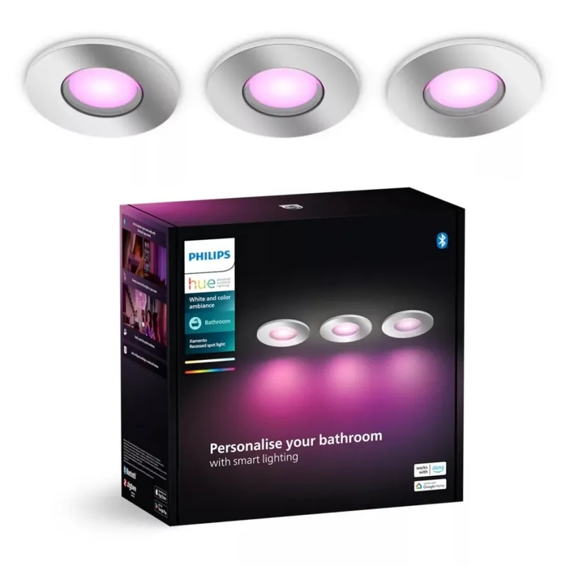 Must-Have Philips - SADA 3x LED RGBW Stmívatelné koupelnové podhledové svítidlo Hue XAMENTO 1xGU10/4,2W/230V IP44 2000-6500K