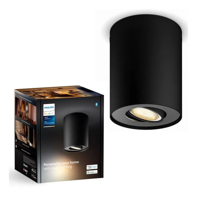 Philips - LED Stmívatelné bodové svítidlo Hue PILLAR 1xGU10/4,2W/230V 2200-6500K černá Bezpečná Platba