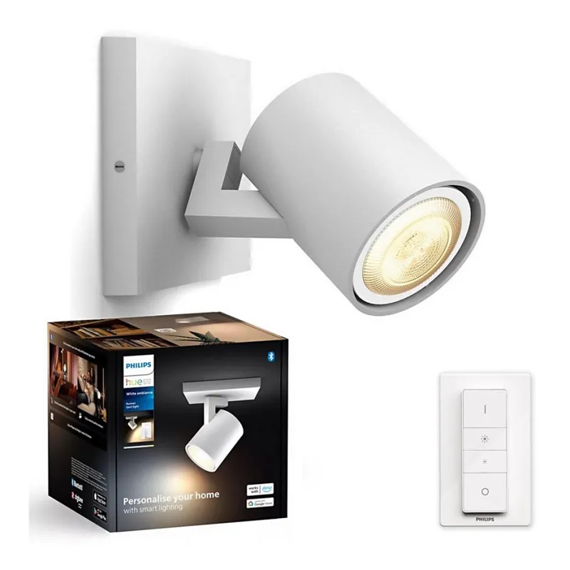 Philips - LED Stmívatelné bodové svítidlo Hue RUNNER 1xGU10/4,2W/230V 2200-6500K + dálkové ovládání bílá Koupit Online