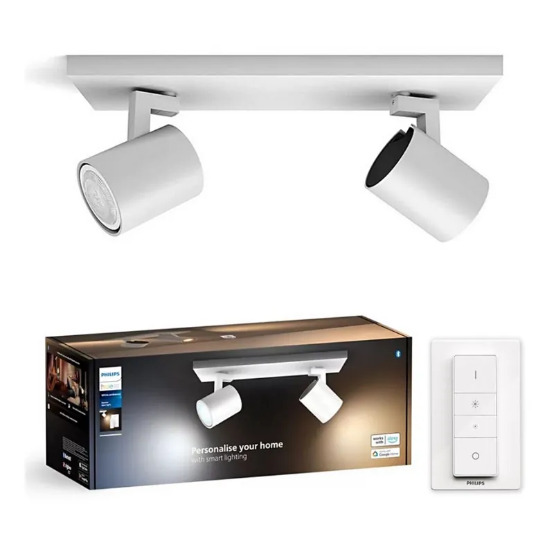 Philips - LED Stmívatelné bodové svítidlo Hue RUNNER 2xGU10/4,2W/230V 2200-6500K + dálkové ovládání bílá Cenová Bomba
