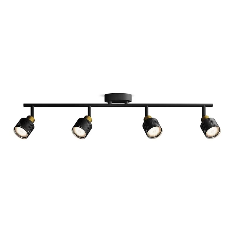 Philips - Bodové svítidlo NIALL 4xGU10/5W/230V černá/mosaz Horká Nabídka