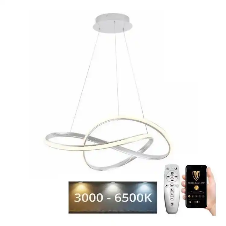 Brilagi - LED Stmívatelný lustr na lanku COSMOWAVE LED/70W/230V 3000-6500K bílá + dálkové ovládání Nová Kolekce