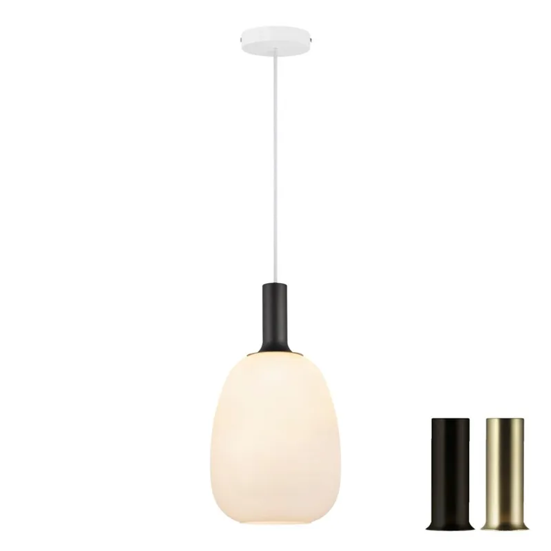 Nordlux - Lustr na lanku ALTON 1xE27/60W/230V bílá/černá/mosaz Nejlepší Volba
