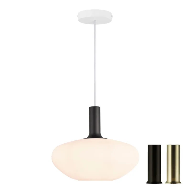 Nordlux - Lustr na lanku ALTON 1xE27/60W/230V bílá/černá/mosaz Originální
