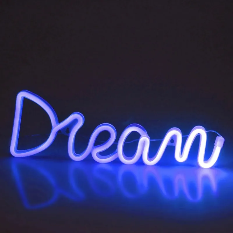 Expresní Doručení LED Neonová nástěnná dekorace DREAM LED/3W/3xAA USB modrá