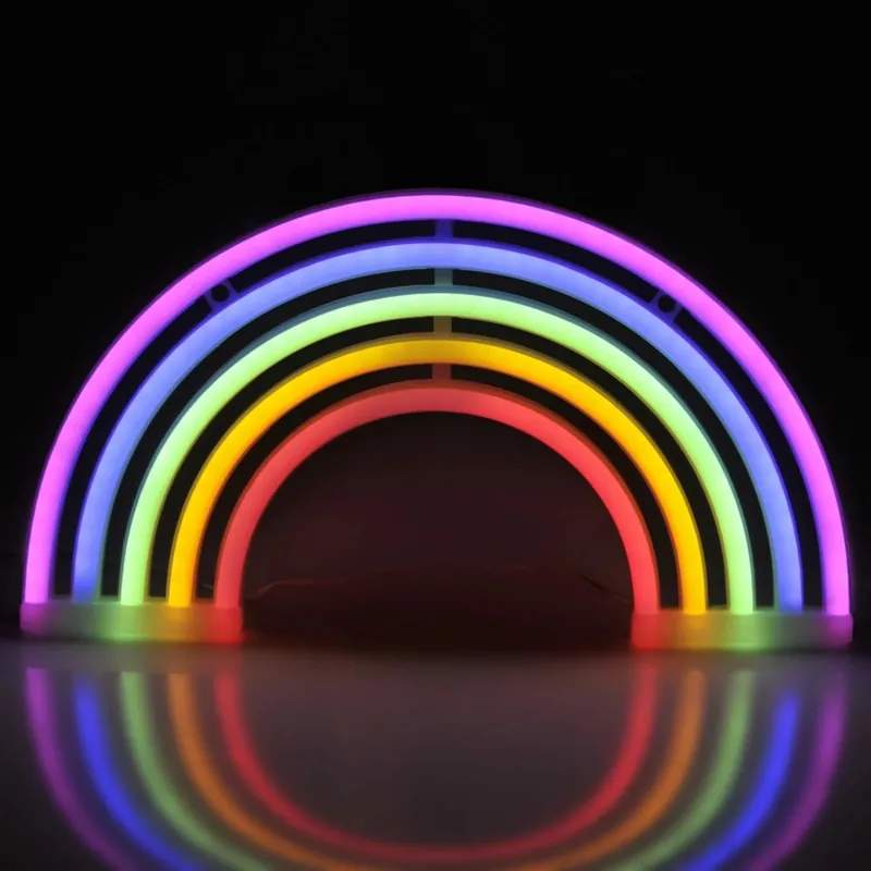 LED Neonová nástěnná dekorace RAINBOW LED/3W/3xAA USB multicolor Jen Po Omezenou Doba