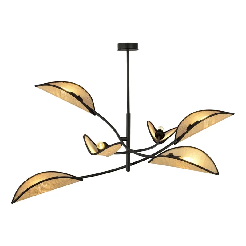Oblíbený Lustr na tyči LOTUS 6xE14/10W/230V černá/béžová