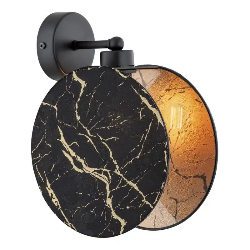 Finální Výprodej Nástěnná lampa MOTIF 1xE27/15W/230V černá/zlatá