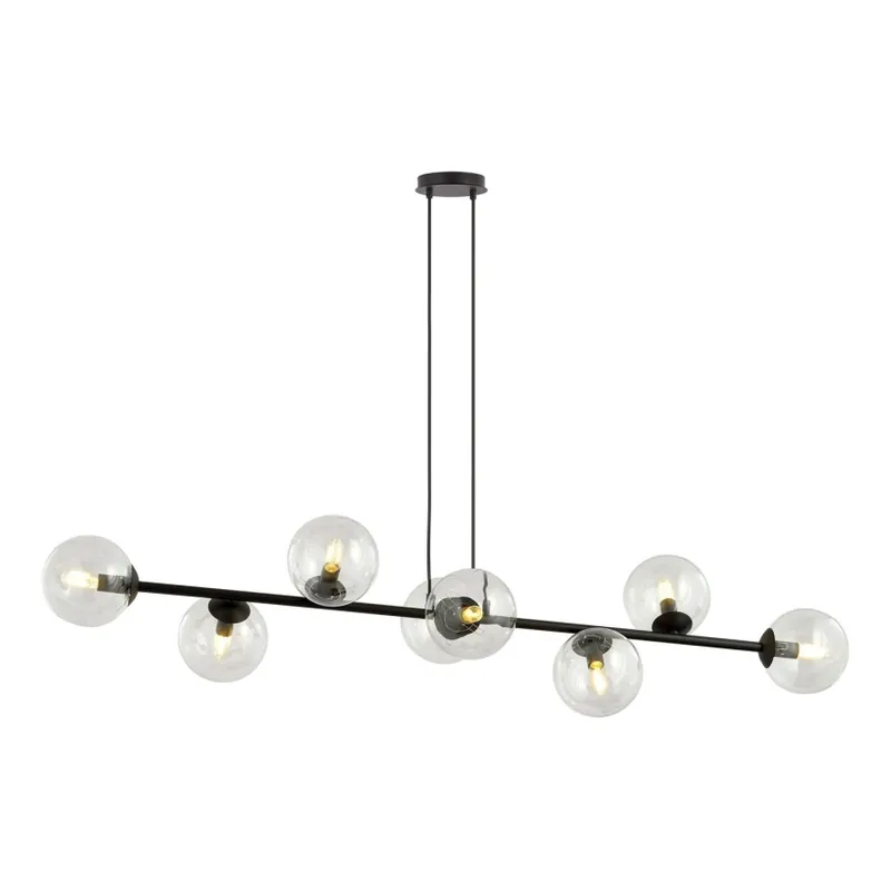 Bezpečná Platba Lustr na lanku ROSSI 8xE14/10W/230V černá/čirá