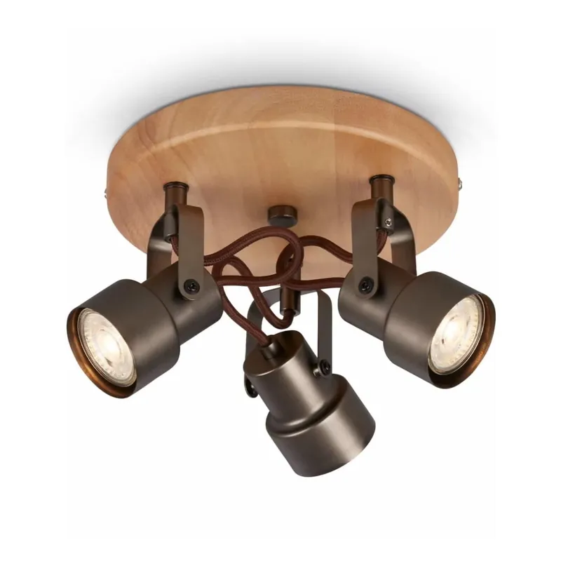 Vrácení Zdarma Briloner 2872-035 - LED Bodové svítidlo SPOTLIGHT 3xGU10/5W/230V hnědá