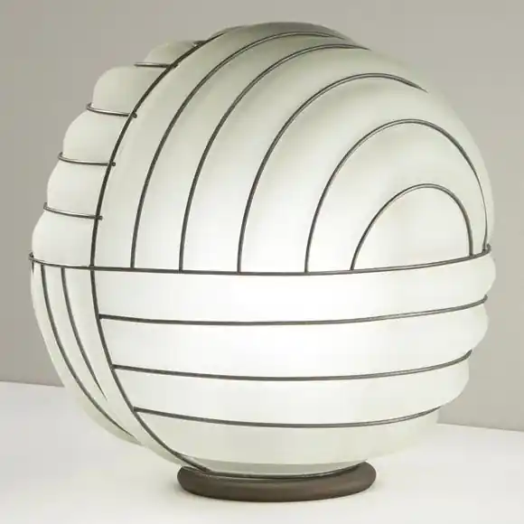 Akce SIRU - Stolní lampa CARTESIO 1xE27/60W/230V hnědá/bílá benátské sklo