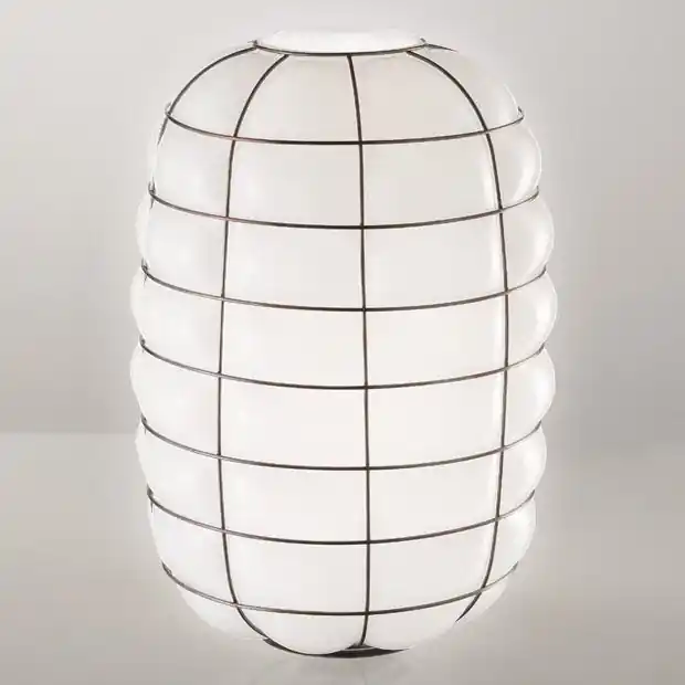 Cenový Hit SIRU - Nástěnné svítidlo LANTERNA 1xE27/60W/230V černá/bílá benátské sklo