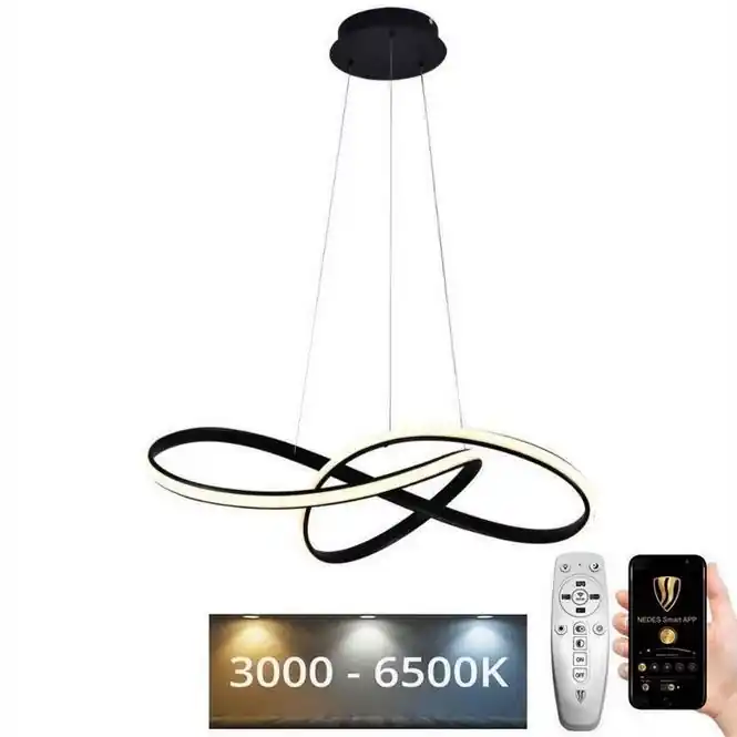 LED Stmívatelný lustr na lanku LED/70W/230V 3000-6500K pr. 60 cm černá + dálkové ovládání Objednat Nyní