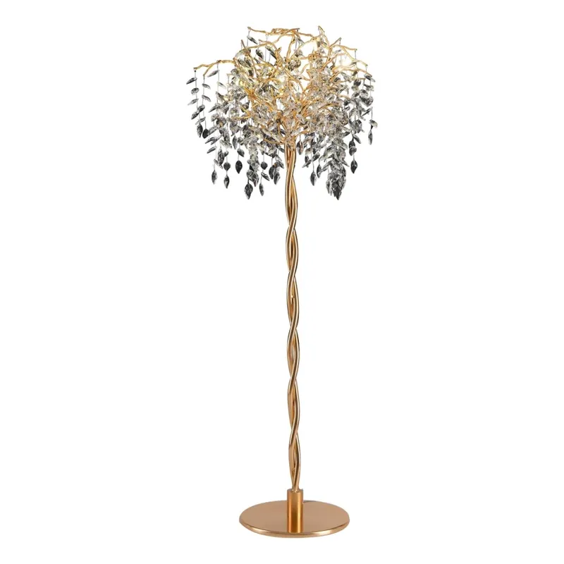 Originální Křišťálová stojací lampa 5xG9/40W/230V zlatá