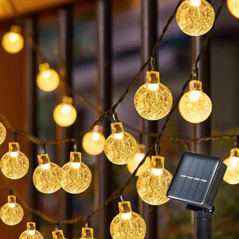 Přímo Od Výrobce Brilagi - LED Solární dekorační řetěz BUBBLE 200xLED/8 funkcí 20m IP65 teplá bílá 800 mAh
