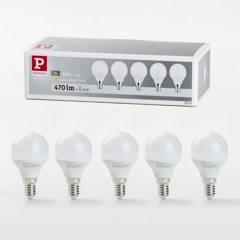 Autentický SADA 5x LED Žárovka P45 E14/5,5W/230V 2700K - Paulmann 28783