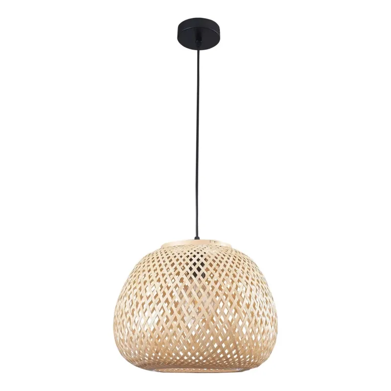 Lustr na lanku ZANZIBAR 1xE27/20W/230V pr. 35 cm bambus Nejlepší Volba