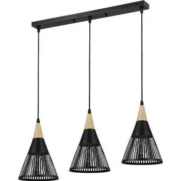Expresní Doručení Lustr na lanku HIRA 3xE27/60W/230V černá