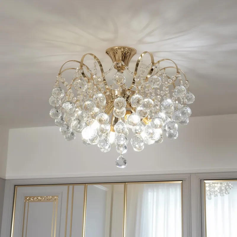 Brilagi - Přisazený lustr CRYSTAL 6xE14/60W/230V zlatá Vysoce Kvalitní