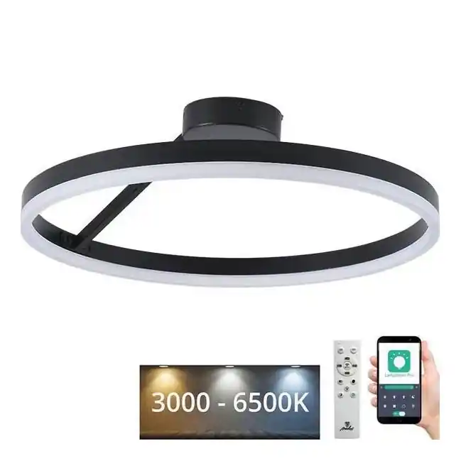 LED Stmívatelný přisazený lustr LED/40W/230V 3000-6500K černá + dálkové ovládání Akční Nabídka