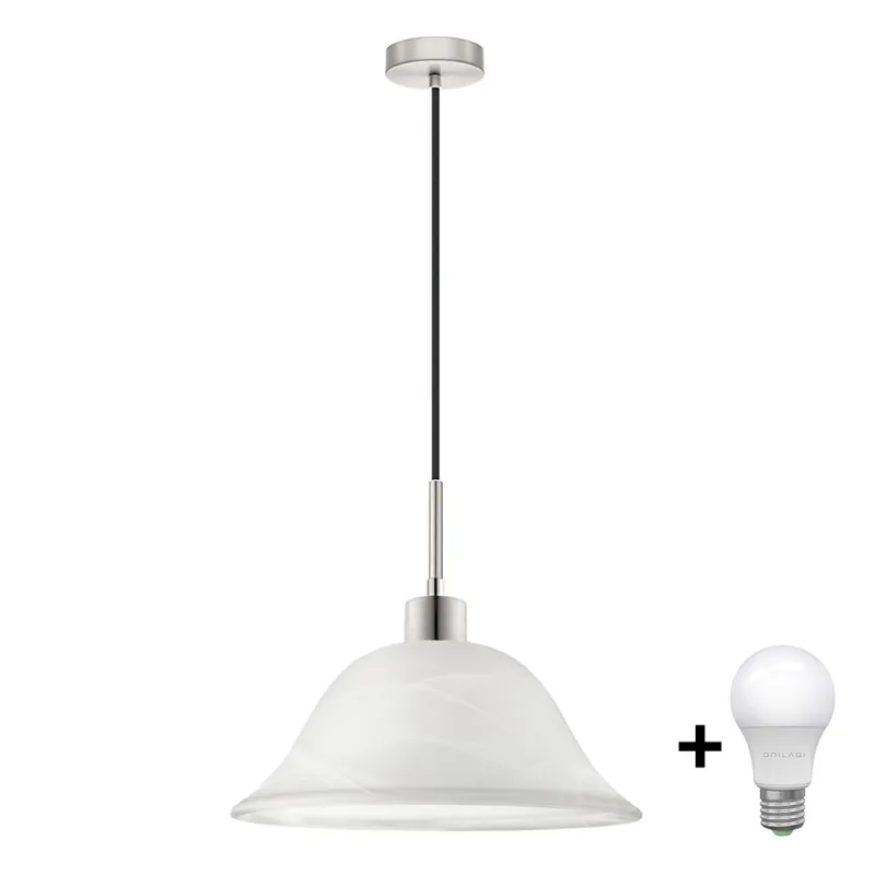 Časově Omezené LED Lustr na lanku 1xE27/60W/230V bílá