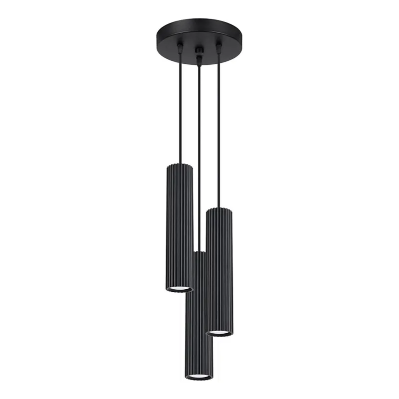 Lustr na lanku KARBON 3xGU10/10W/230V černá Výprodej
