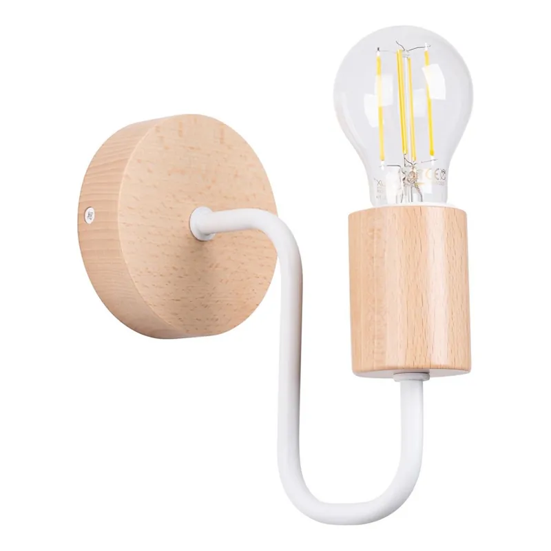 Must-Have Nástěnná lampa TIMBO 1xE27/15W/230V bílá/béžová/buk