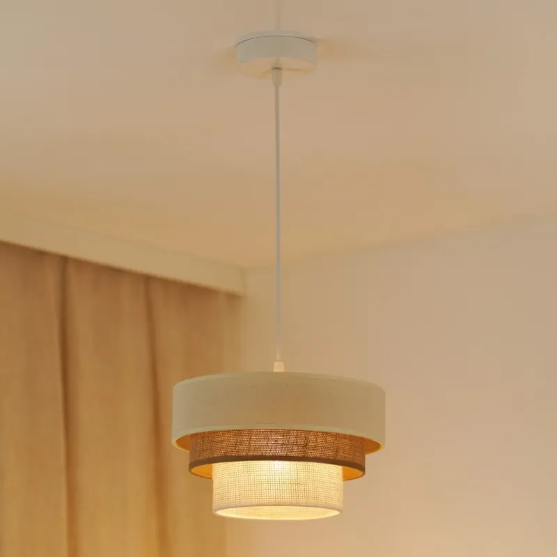 Brilagi - Lustr na lanku DENVER LUNETA 1xE27/15W/230V pr. 25 cm béžová/hnědá/krémová Levný
