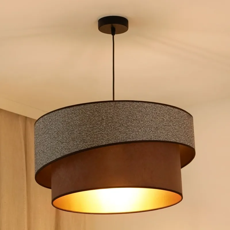 Nejprodávanější Brilagi - Lustr na lanku VEGAS SHINE 1xE27/15W/230V pr. 50 cm šedá/hnědá