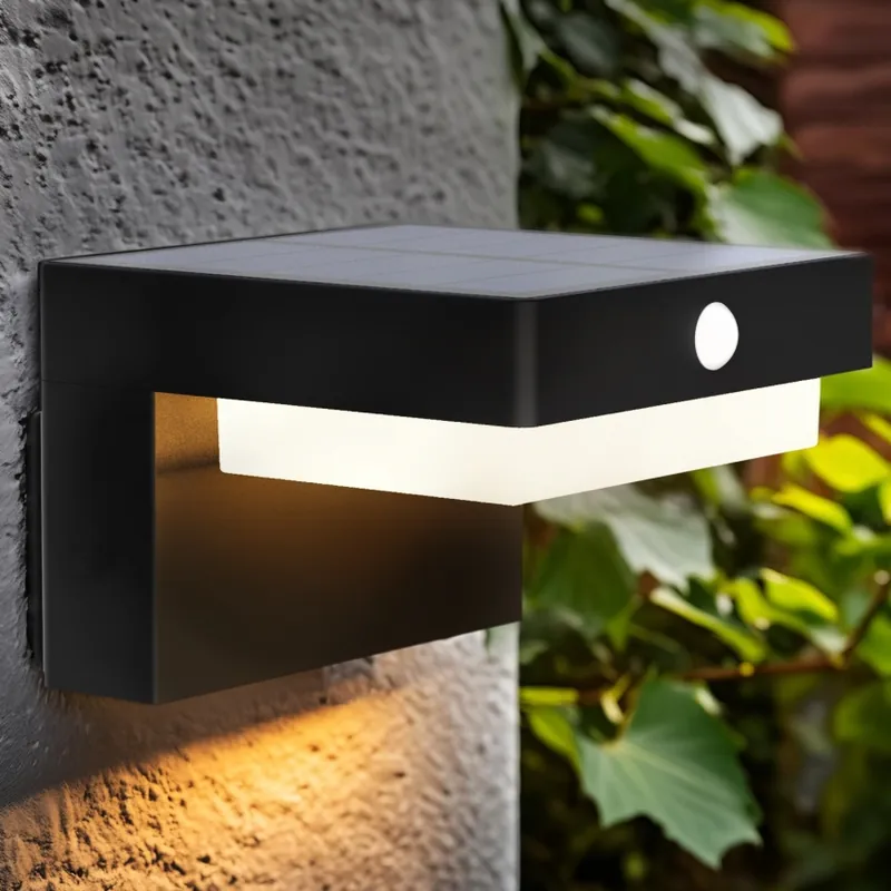 LED Solární nástěnné svítidlo se senzorem pohybu a soumraku PALERMO LED/5W/3,7V 2000 mAh IP54 černá Sleva