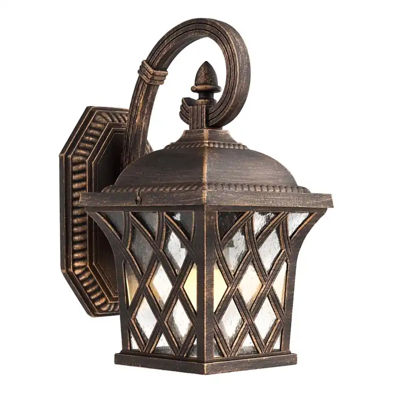 Redo 9951 - Venkovní nástěnná lampa BREMEN 1xE27/42W/230V IP23 zlatá/patina Aktuální
