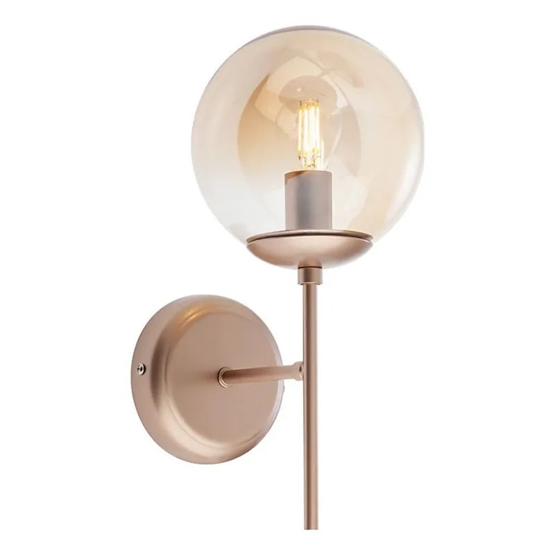 Poslední Šance Redo 01-2942 - Nástěnná lampa MUNDI 1xE14/28W/230V měď/kouřová
