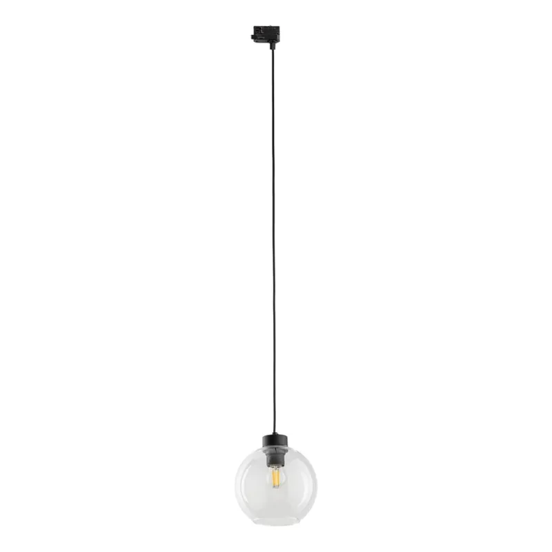 Lustr na lanku do 3-fázového lištového systému CUBUS 1xE27/15W/230V černá/čirá Jen Po Omezenou Doba