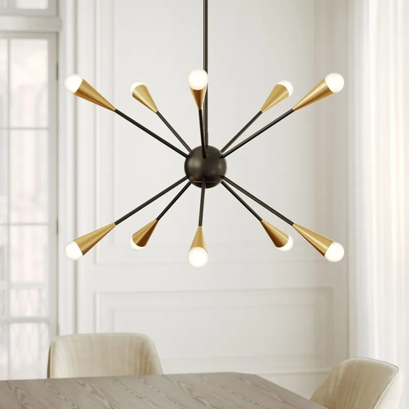 Feiss - LED Lustr na tyči JAX 10xG9/3W/230V černá/zlatá Sleva