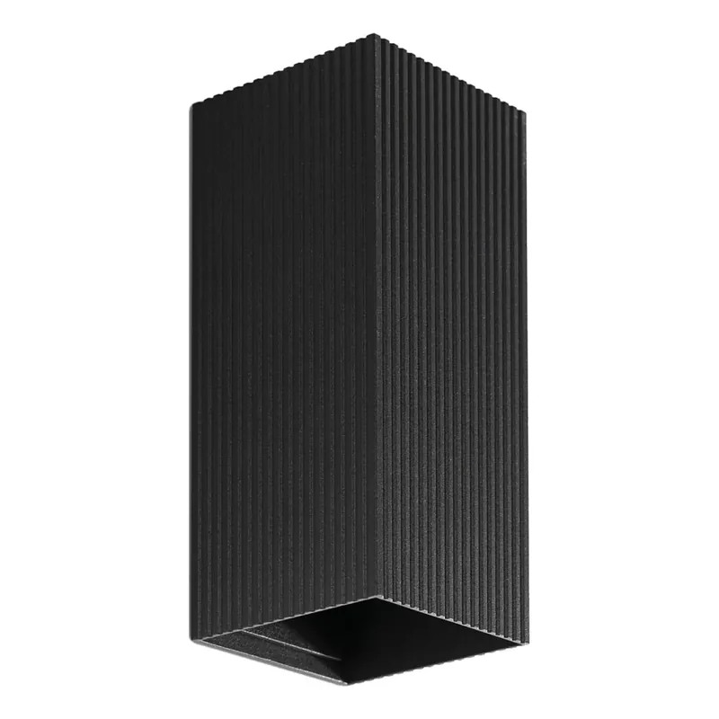 Nová Kolekce FARO 40566 - Nástěnné svítidlo SOLE 2xGU10/8W/230V černá vroubkovaná hranatý
