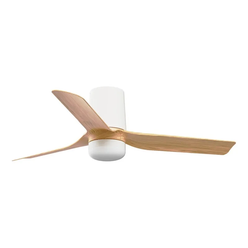 FARO 33833WT-1TW - LED Stmívatelný stropní ventilátor MINI PUNT TUB S LED/10W/230V 2700/4000/6000K hnědá/bílá pr. 90 cm Wi-Fi Tuya + dálkové ovládání Sleva