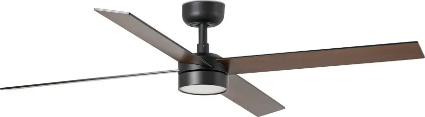 FARO 34356WT-1TW - LED Stmívatelný stropní ventilátor RUDDER L LED/18W/230V 2700/4350/6000K hnědá/černá pr. 132 cm Wi-Fi Tuya + dálkové ovládání Finální Výprodej