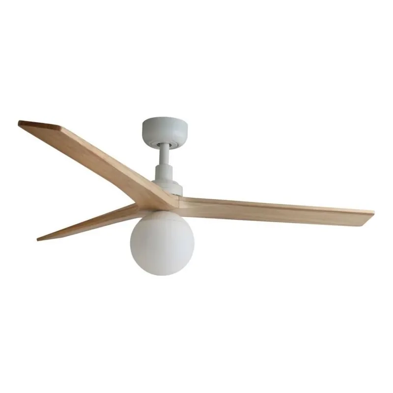 FARO 34280WT-11L - Stropní ventilátor KLIM M 1xE27/15W/230V borovice/bílá pr. 125 cm Wi-Fi Tuya + dálkové ovládání Aktuální