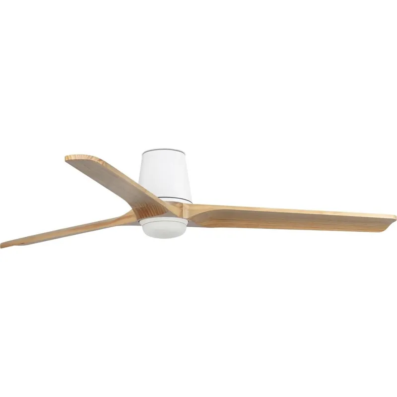 FARO 33838WT-1TW - LED Stmívatelný stropní ventilátor HEYWOOD TUB L LED/10W/230V 2700/3000/4000K borovice/bílá pr. 132 cm Wi-Fi Tuya + dálkové ovládání Jen Po Omezenou Doba