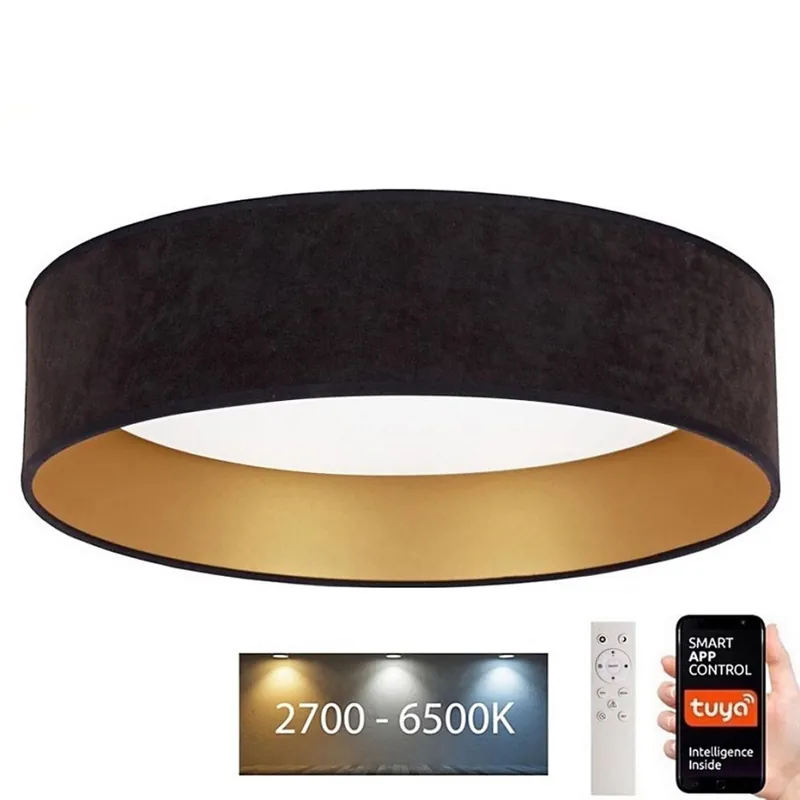 Brilagi - LED Stmívatelné stropní svítidlo VELVET SMART LED/24W/230V pr. 45 cm 2700-6500K Wi-Fi Tuya černá/zlatá + dálkové ovládání Sezónní Sleva