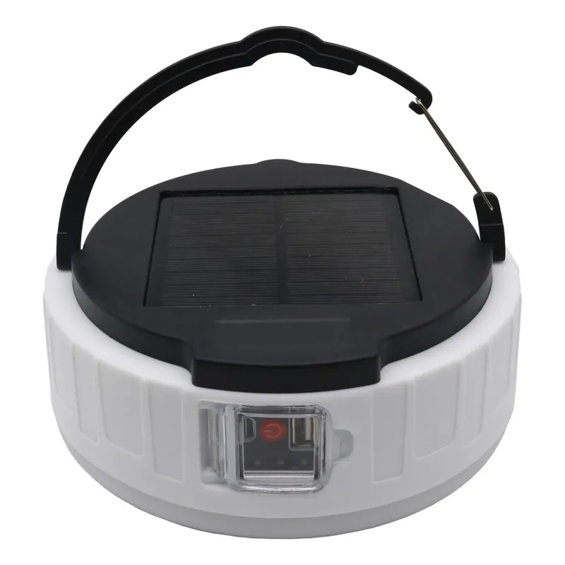 LED Stmívatelná nabíjecí solární lampa s funkcí powerbanky K3 LED/2W/5,5V 6500K IPX4 2400 mAh černá/bílá Pouze Dnes