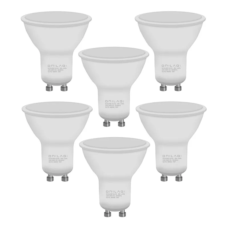 SADA 6x LED Žárovka ECOLINE GU10/6W/230V 4000K - Brilagi Horká Nabídka