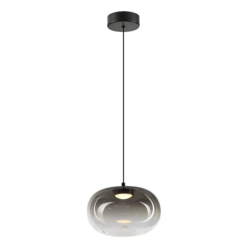 Nízká Cena LED Lustr na lanku VASO LED/4W/230V pr. 18 cm černá/kouřová