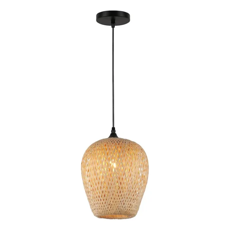 Nízká Cena Lustr na lanku ALMA 1xE27/60W/230V pr. 23 cm bambus