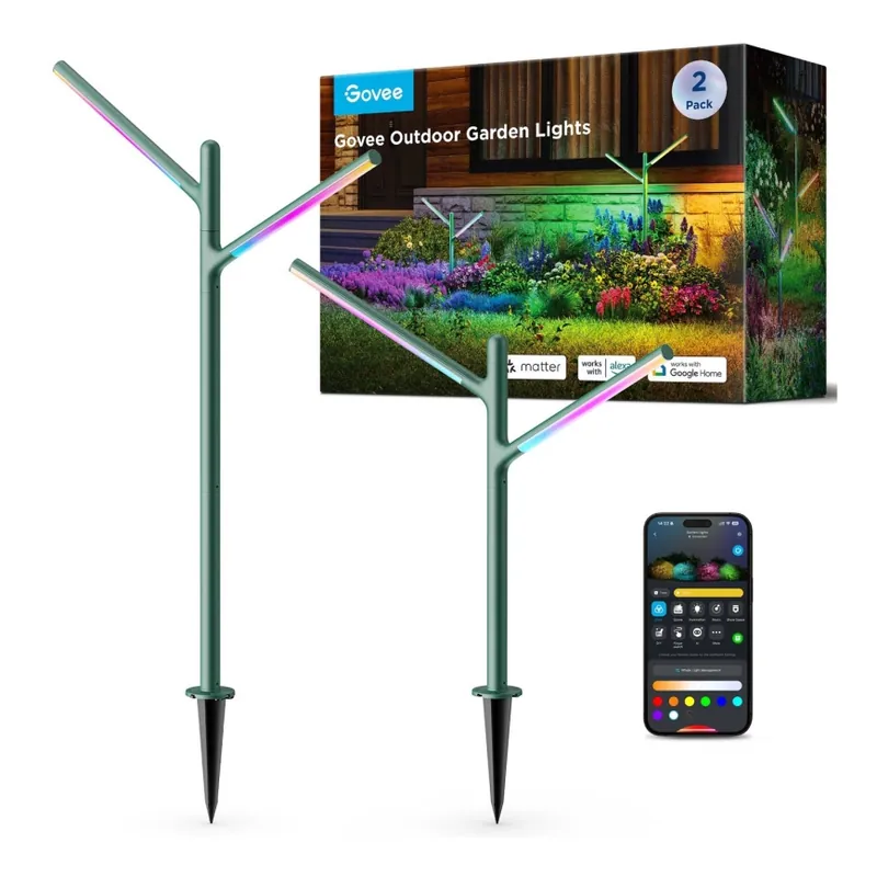 Govee - SADA 2x LED RGBICWW Stmívatelná venkovní lampa LED/18W/230V IP66 2700-6500K Wi-Fi Výhodná Nabídka