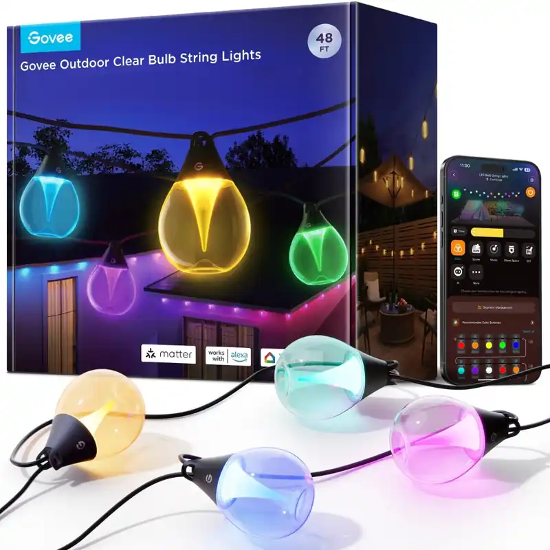 Govee - LED RGBICW Stmívatelný venkovní dekorační řetěz LED/24W/230V IP67 2700-6500K Wi-Fi Ihned K Objednání