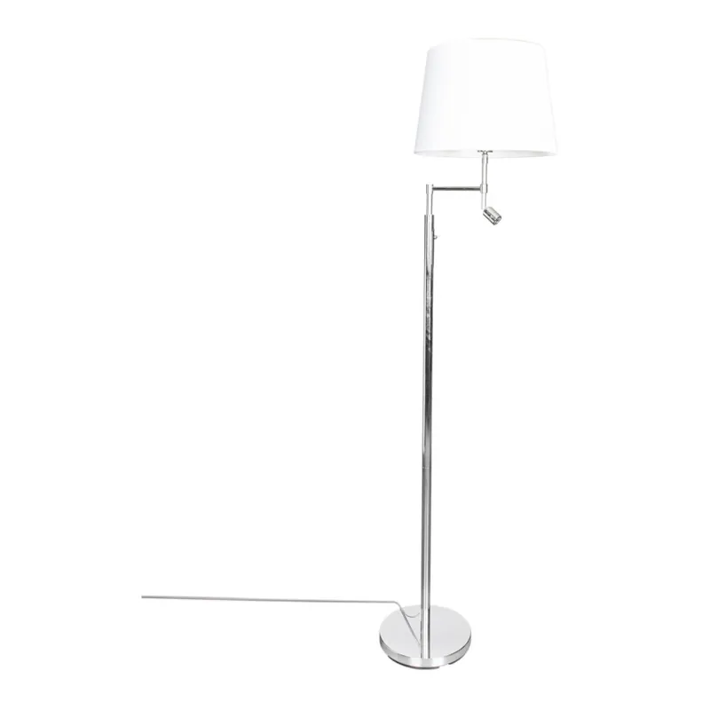 Tovární Cena ByRydens - LED Stojací lampa ORLANDO 1xE27/5W/230V + LED/3W bílá/lesklý chrom pr. 36 cm
