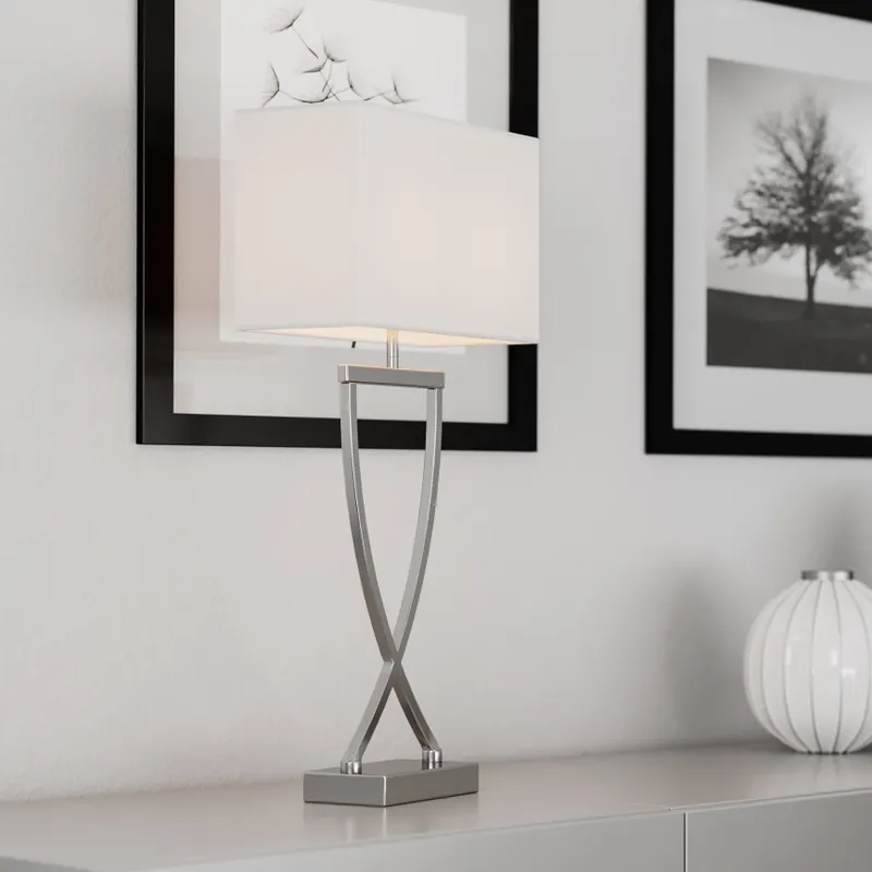 ByRydens - Stolní lampa OMEGA 1xE27/5W/230V bílá/lesklý chrom Ihned K Objednání